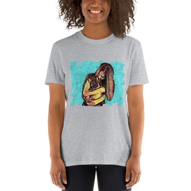 Mascochula camiseta mujer graffiti personalizada con tu mascota gris, , large image number null