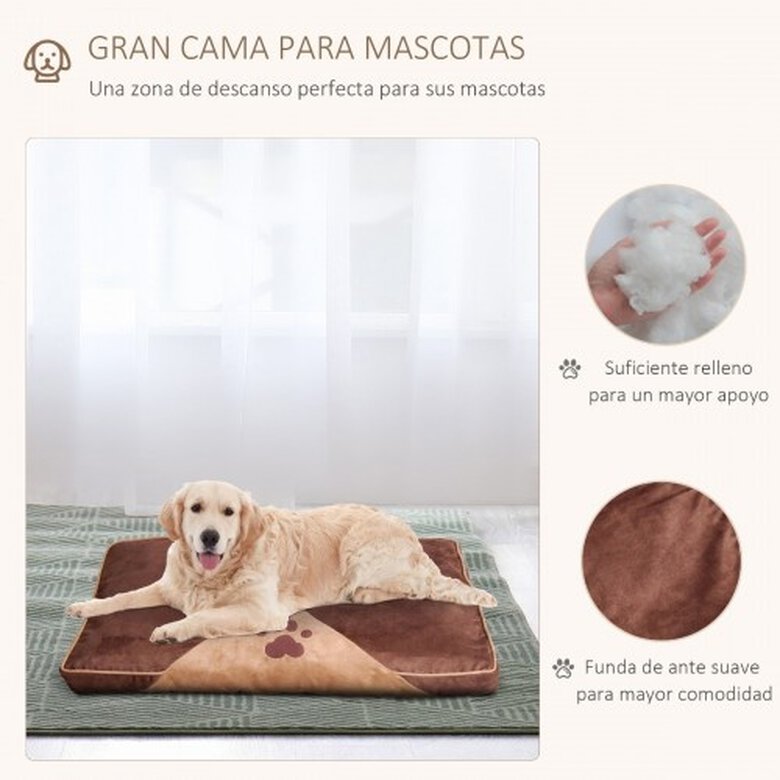 Pawhut cama acolchada marrón para perros, , large image number null