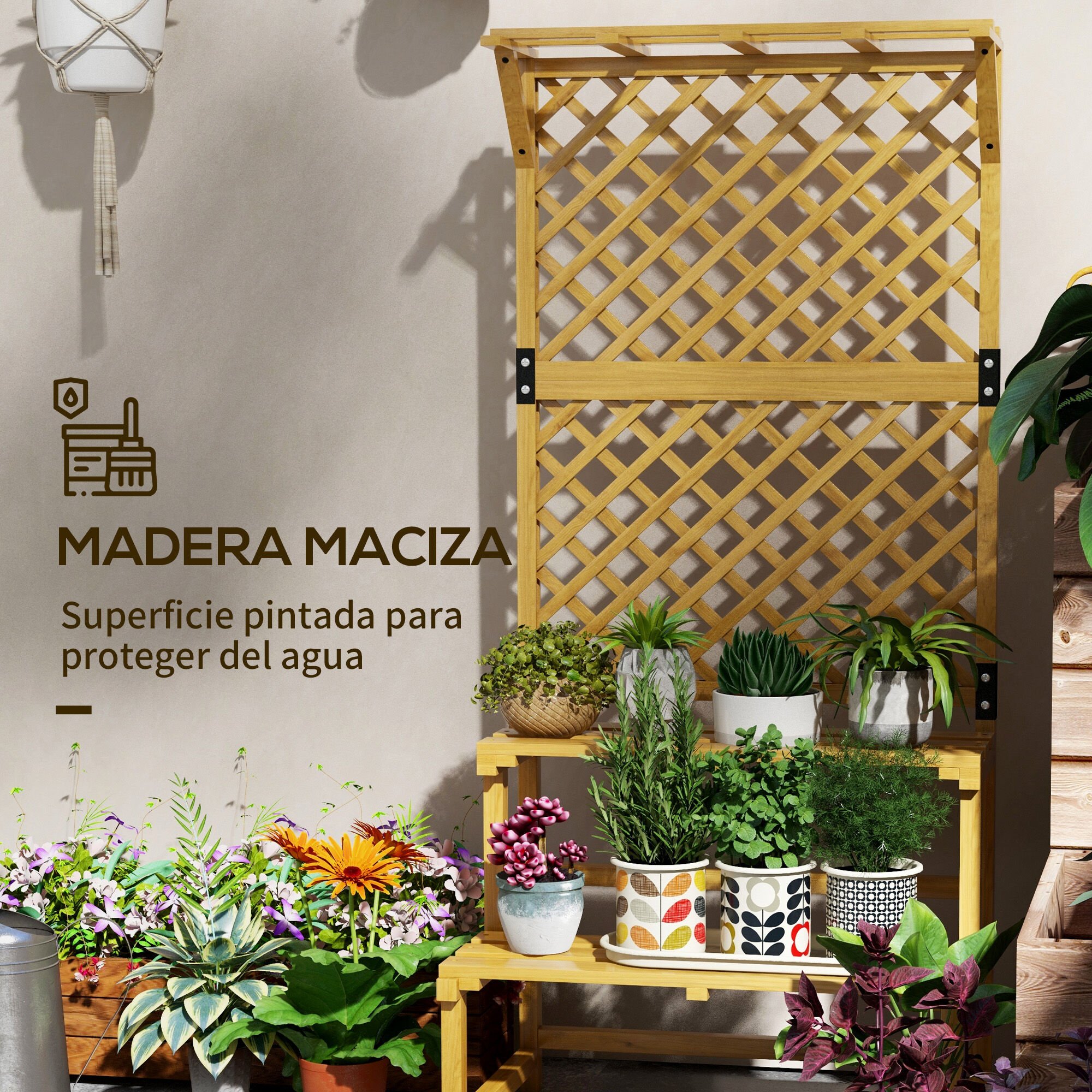 Outsunny Estantería Para Plantas De Madera Natural thumbnail