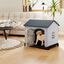 COSTWAY Casa para Perros Plegable de Pl&aacute;stico, Refugio para Mascotas Resistente a la Intemperie con Bandeja de Inodoro, Puerta con Cerradura, Techo Inclinado, Jaula de Interior Exterior para Cachorros Gatos, , large indicador imagen numero 2