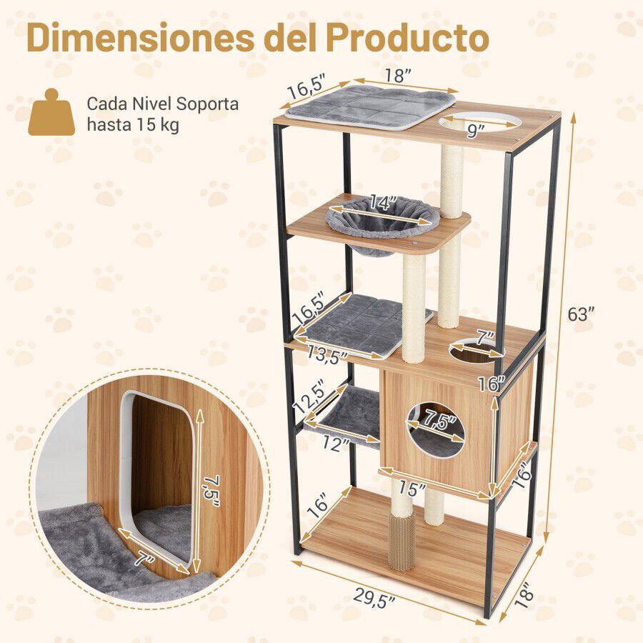 Costway Árbol Moderno para Gatos thumbnail