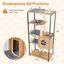 COSTWAY Árbol para Gatos Moderno, Torre Alta de 160 cm con Estructura Metálica, Percha Superior Acolchada, Plataformas, Hamaca y Auto-cepillo para Gatos, Mueble Multinivel para Mascotas con Postes Rascadores  , , large indicador imagen numero 5