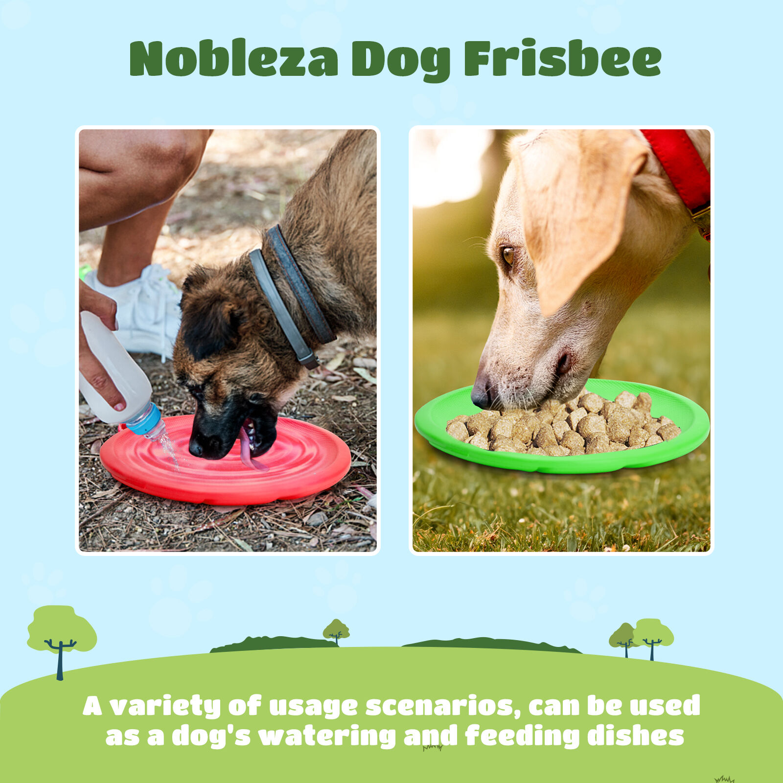 Nobleza Frisbees Verde y Rojo para perros - 2 uds. thumbnail