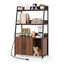 COSTWAY Armario para Gatos, Armario de Caja de Arena con Estantes de Almacenamiento, Almohadilla para Arañar, Estación de Carga, Mueble de Interior Resistente con Kit Antivuelco (Nogal), , large indicador imagen numero 1
