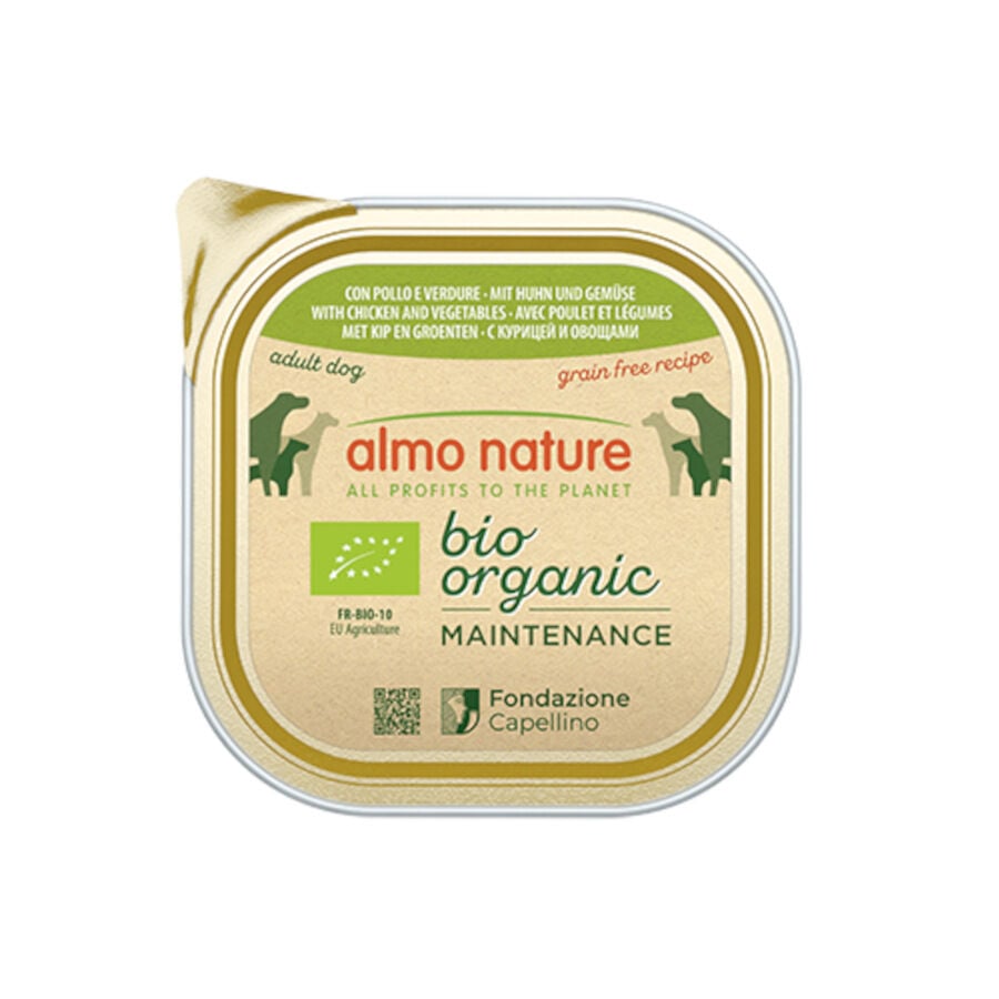 Almo Nature Bio Organic Maintenance Pollo y Verduras tarrina para perros