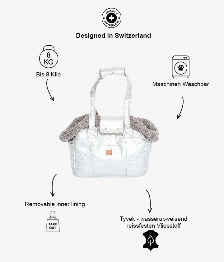 Pet and Co Bolso De Mano Papel Plateado Lucky - Perros, , large Imagen numero 5