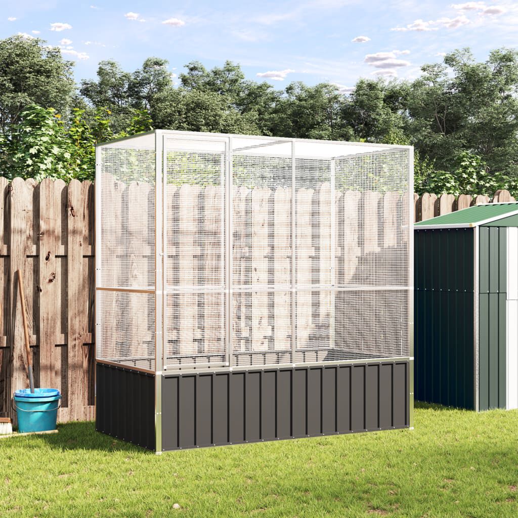 vidaXL Pajarera acero plateado para pájaros thumbnail