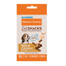 Nature's Variety Bocaditos Deli Snacks Puppy Pollo y Cerdo para perros