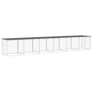 vidaXL Gallinero con techo acero galvanizado color antracita para gallina