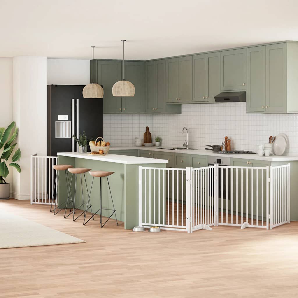 vidaXL Puerta para Perros Plegable Paneles Puerta de Seguridad Madera de &Aacute;lamo, , large Imagen numero 7