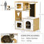 PawHut Árbol Rascador para Gatos Altura 92,5 cm Torre para Gatos con 3 Casetas de Madera Cojines Lavables Tabla de Rascador y Hamaca 76x37x92,5 cm Roble., , large indicador imagen numero 3