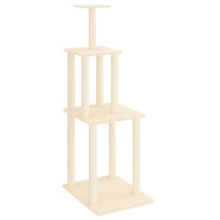 VidaXL Rascador con postes de sisal crema para gatos