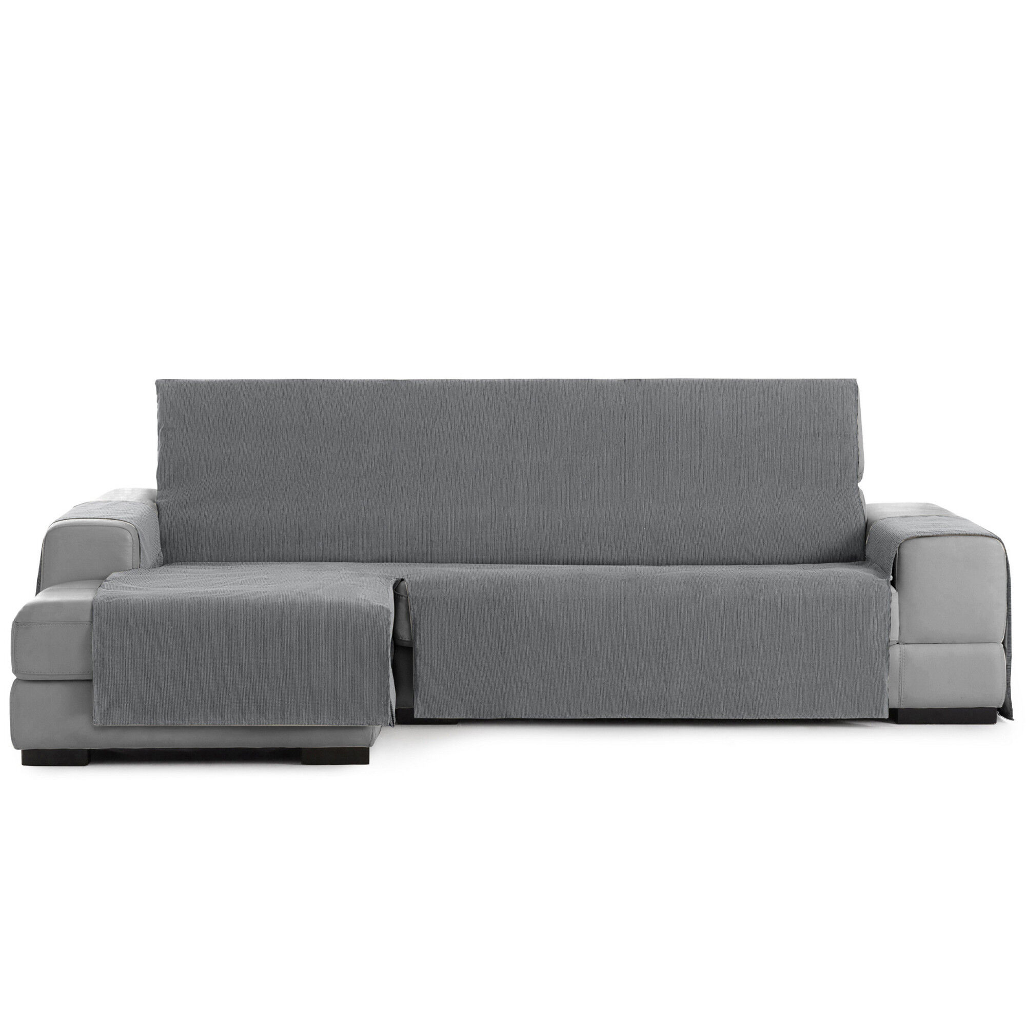 Vipalia Protector Funda Chaise Longue Lisa. Cubresofa Chenilla. Dise&ntilde;o Elite. Color Gris. Chaise Corto Izquierda, , large Imagen numero 4
