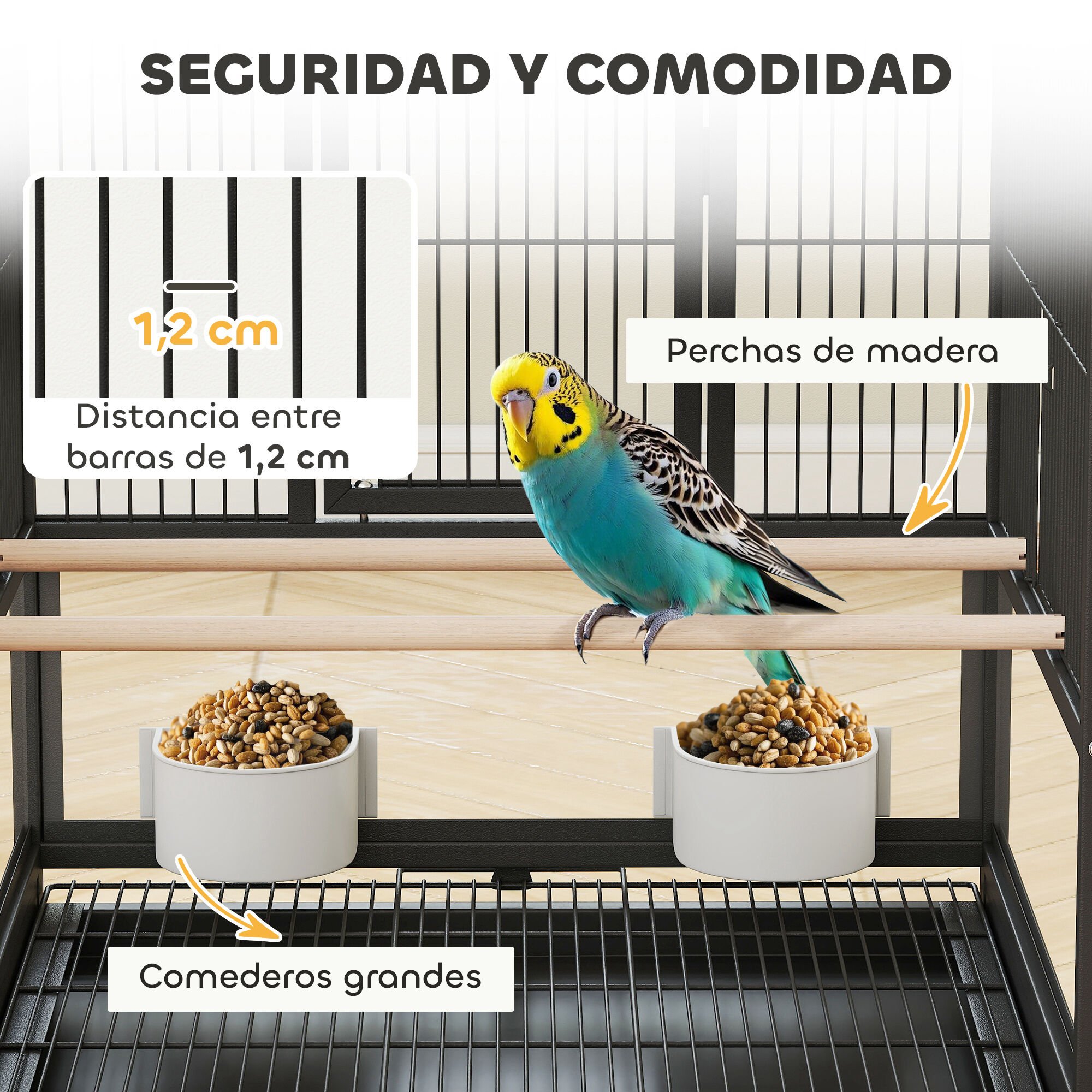 PawHut Jaula para Pájaros Negro thumbnail