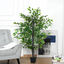 Outsunny Árbol de Ficus Artificial de 145 cm de Altura 756 Hojas con Maceta para Decoración de Hogar Interiores y Exteriores Verde, , large indicador imagen numero 2