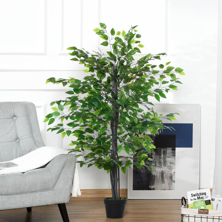 Outsunny Árbol de Ficus planta artificial para exterior e interior thumbnail