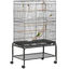 PawHut Jaula para Pájaros con Ruedas 79x49x133 cm Pajarera Metálico Jaula Grande con Soporte con 4 Comederos 3 Perchas Juguetes Bandeja Extraíble Estante para Canarios Periquitos Negro, , large indicador imagen numero 3
