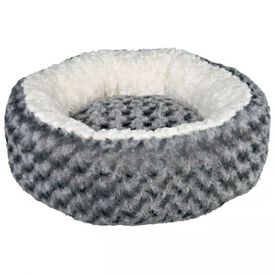 Cama redonda de felpa Kaline para perro color Gris