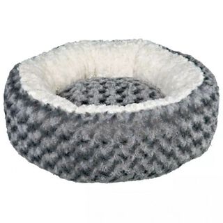 Cama redonda de felpa Kaline para perro color Gris