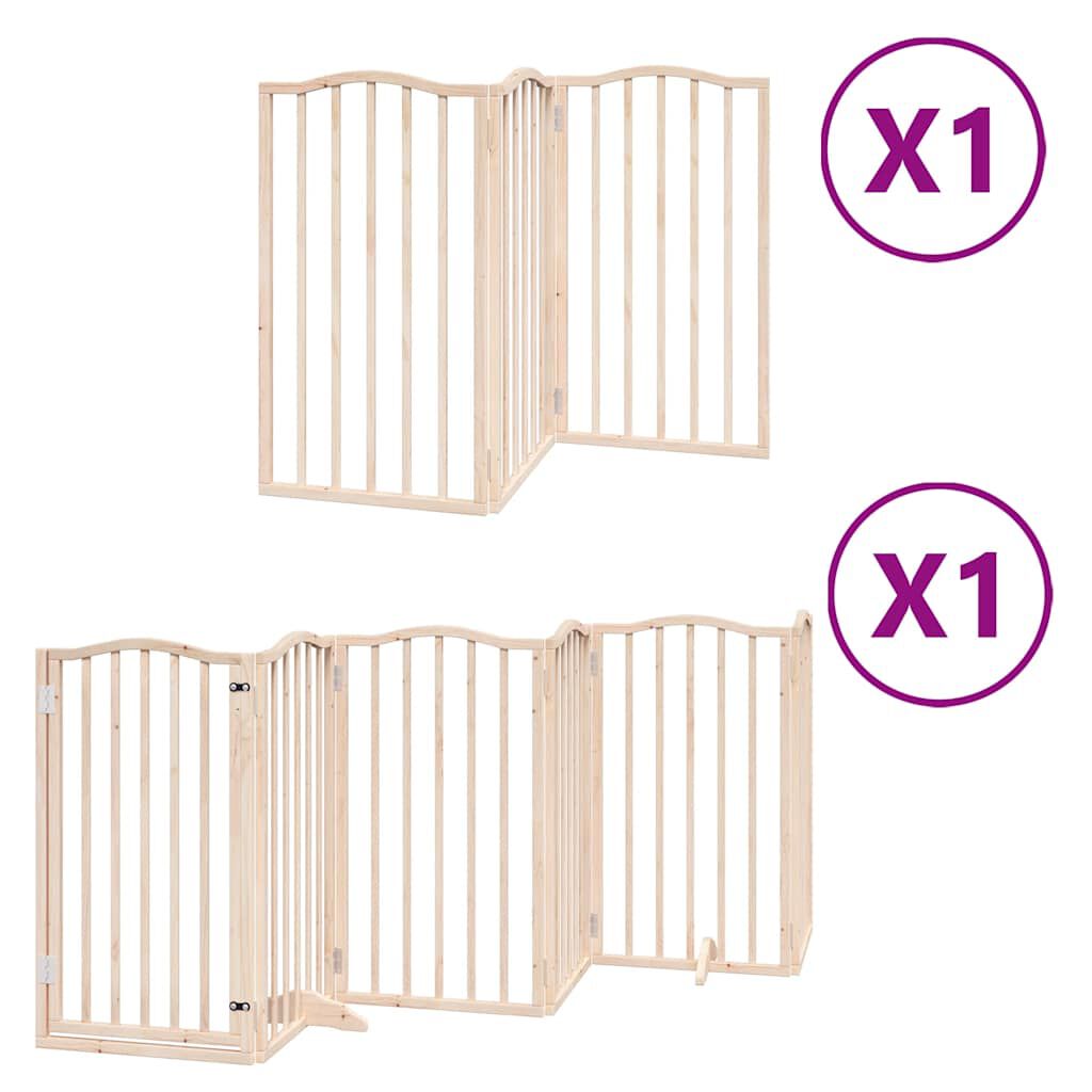 vidaXL Puerta para perros plegable 9 paneles madera de &aacute;lamo 450 cm, , large Imagen numero 6