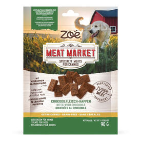 Snacks Zo&euml; Meat Market para perros - Bites de cocodrilo 90 grs