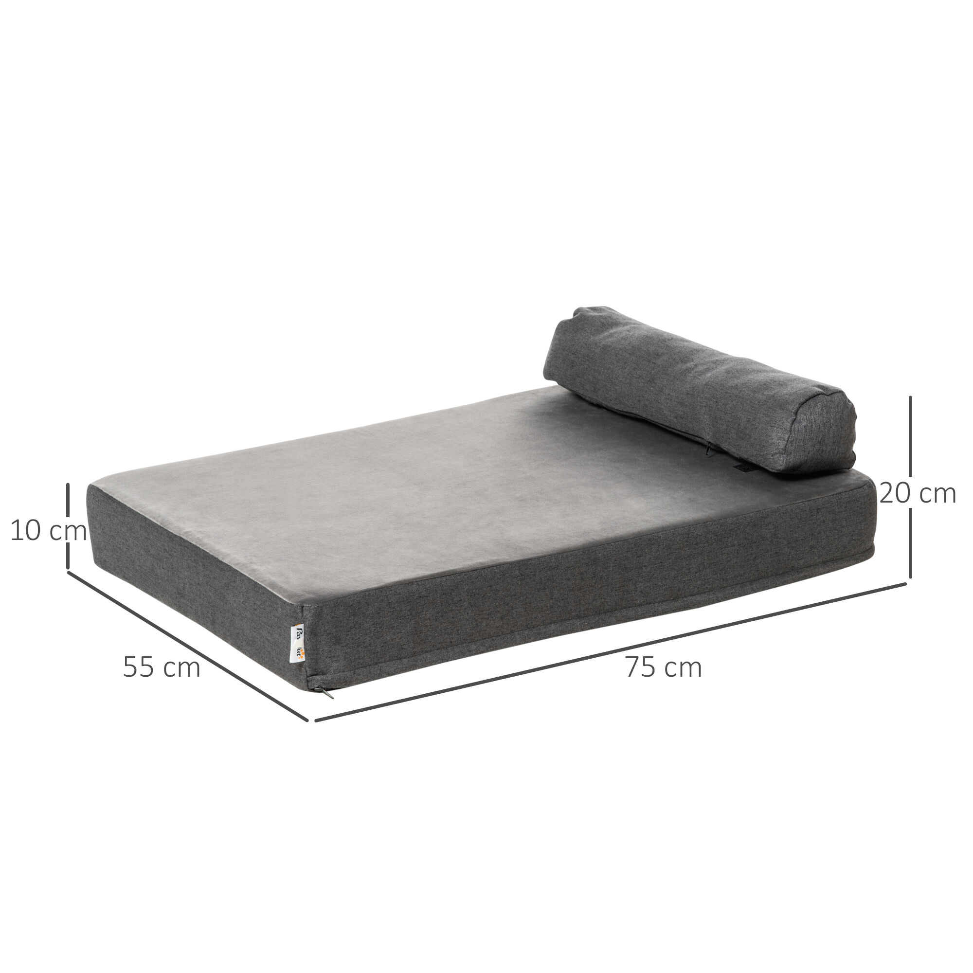 Pawhut cama lavable ortop&eacute;dica gris para perros, , large Imagen numero 3