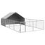 vidaXL Caseta perros exterior con corral 4x3x1,9 m acero galvanizado, , large indicador imagen numero 11