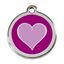 Placa identificativa Acero Inoxidable Esmalte Corazón Morado Morado para perros, , large indicador imagen numero 1