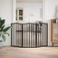vidaXL Puerta para perros plegable 3 paneles madera álamo negra 150 cm, , large indicador imagen numero 3