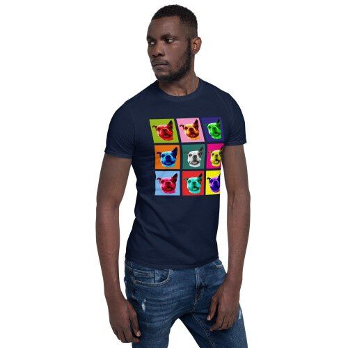 Mascochula camiseta hombre warhol personalizada con tu mascota azul marino, , large Imagen numero 3