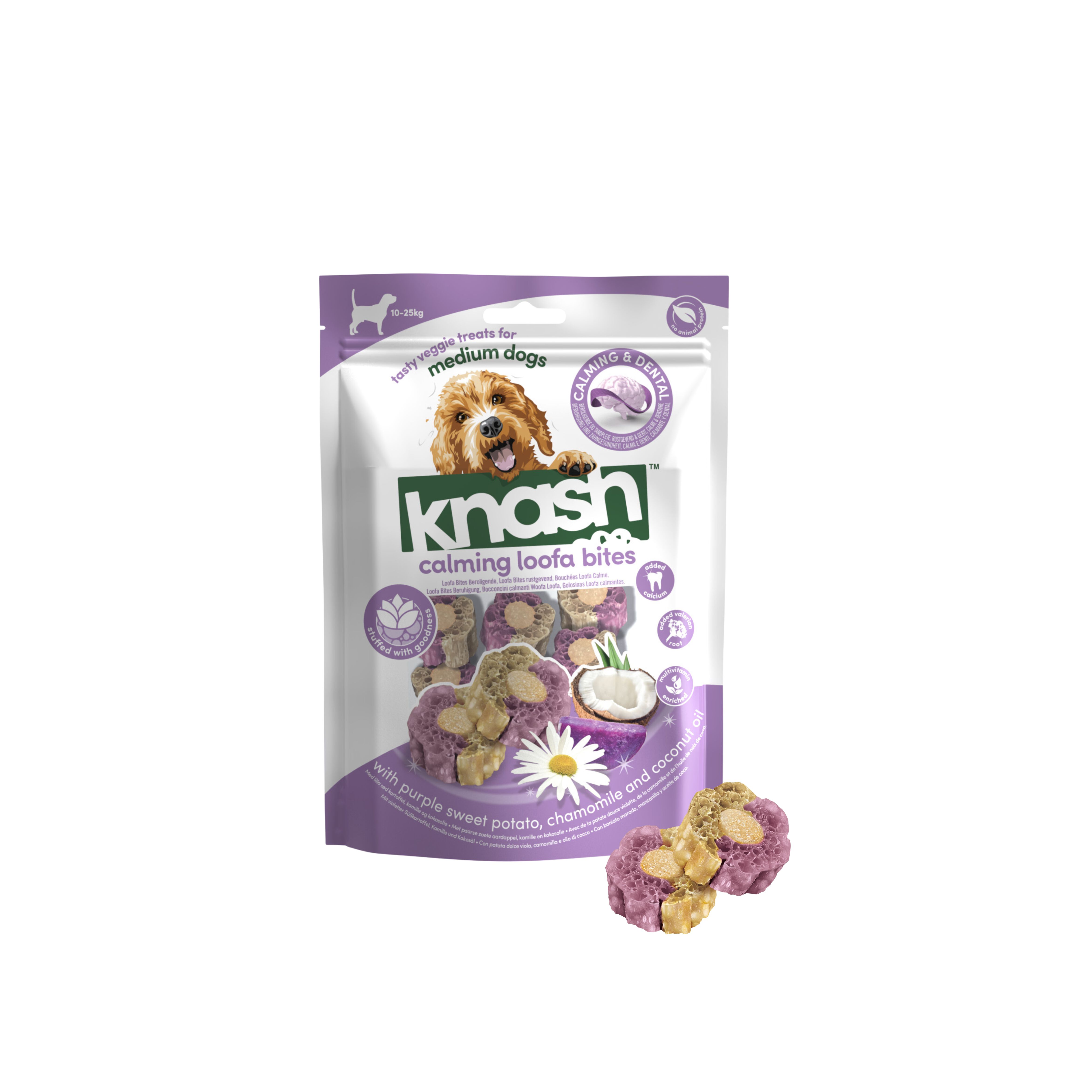 KNASH BITES CALMING DE CAMOMILA, BONIATO  Y COCO 2 boslas x 100 g, , large Imagen numero 1