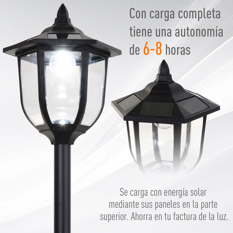 Outsunny Farola Solar negra con encendido automático thumbnail