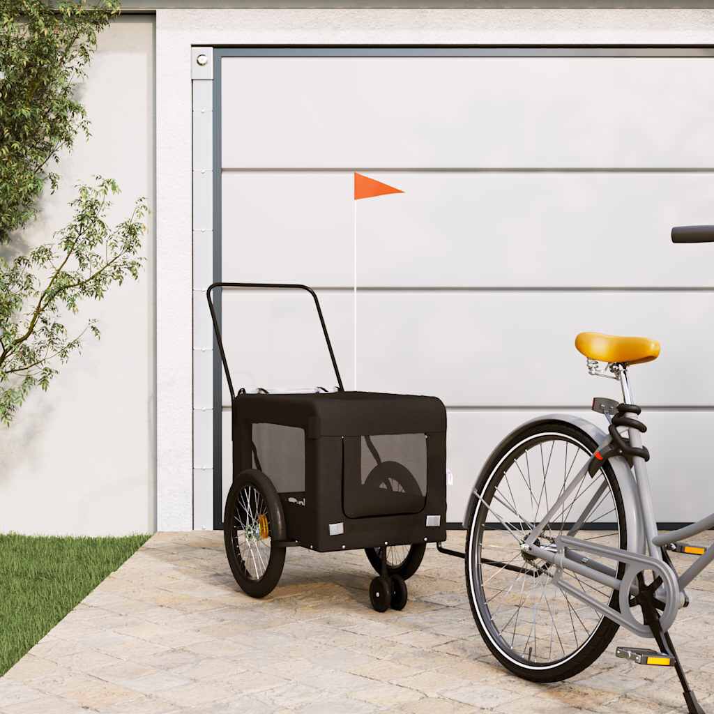vidaXL Remolque de Bicicleta Mascotas Carrito para Bici Hierro Tela Oxford, , large Imagen numero 2