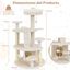 COSTWAY Árbol para Gatos, Torre para Gatos con Condominio y Percha Acolchada, Postes de Sisal para Rascar, Bola Colgante con Campana, Plataformas de Salto, Escalera, Base Ancha Estable (Blanco), , large indicador imagen numero 2