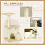 PawHut Árbol Rascador para Gatos Mediano Árbol para Gatos de 3 Niveles Torre para Gatos con Postes de Sisal Tablero para Rascar y Bola Colgante Crema, , large indicador imagen numero 5