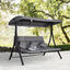 Outsunny Balancín con Toldo Ajustable de 3 Plazas Columpio de Jardín con Dosel Cojines para Exterior Terraza Patio Carga 270 kg 200x115x168 cm Gris, , large indicador imagen numero 2