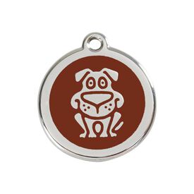 Red Dingo Placa identificativa Acero Inoxidable Esmalte Perro Marron para perros