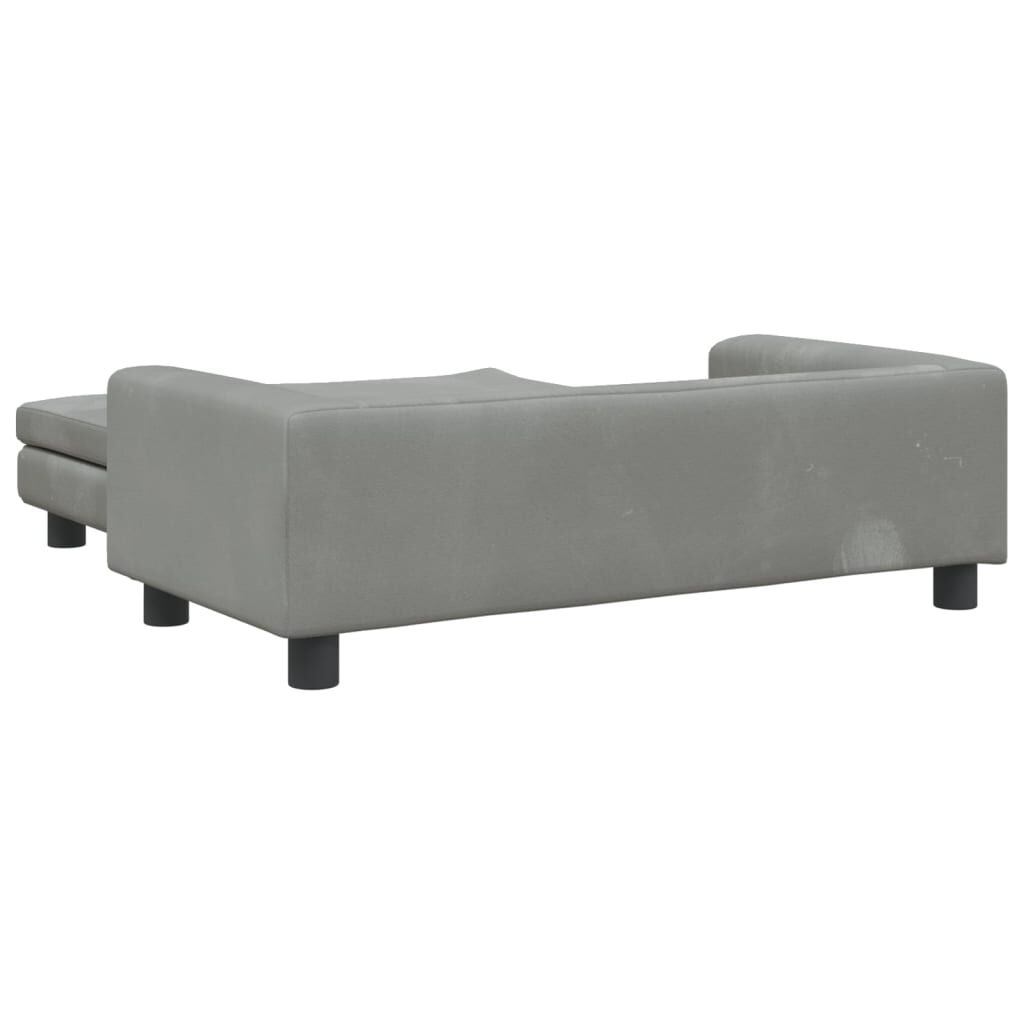vidaXL Cama de perros con extensi&oacute;n terciopelo gris claro 100x50x30 cm, , large Imagen numero 4