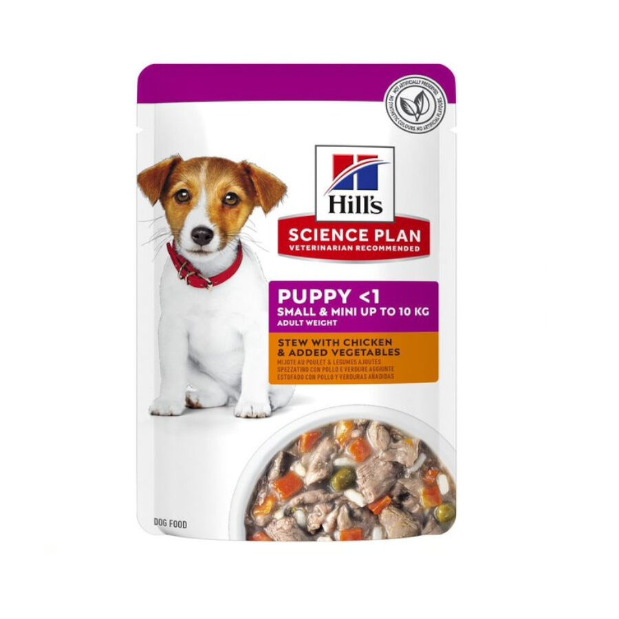 80 g Hill's Science Plan Puppy Small&Mini Estofado de Pollo y Vegetales sobre, , large Imagen numero 2