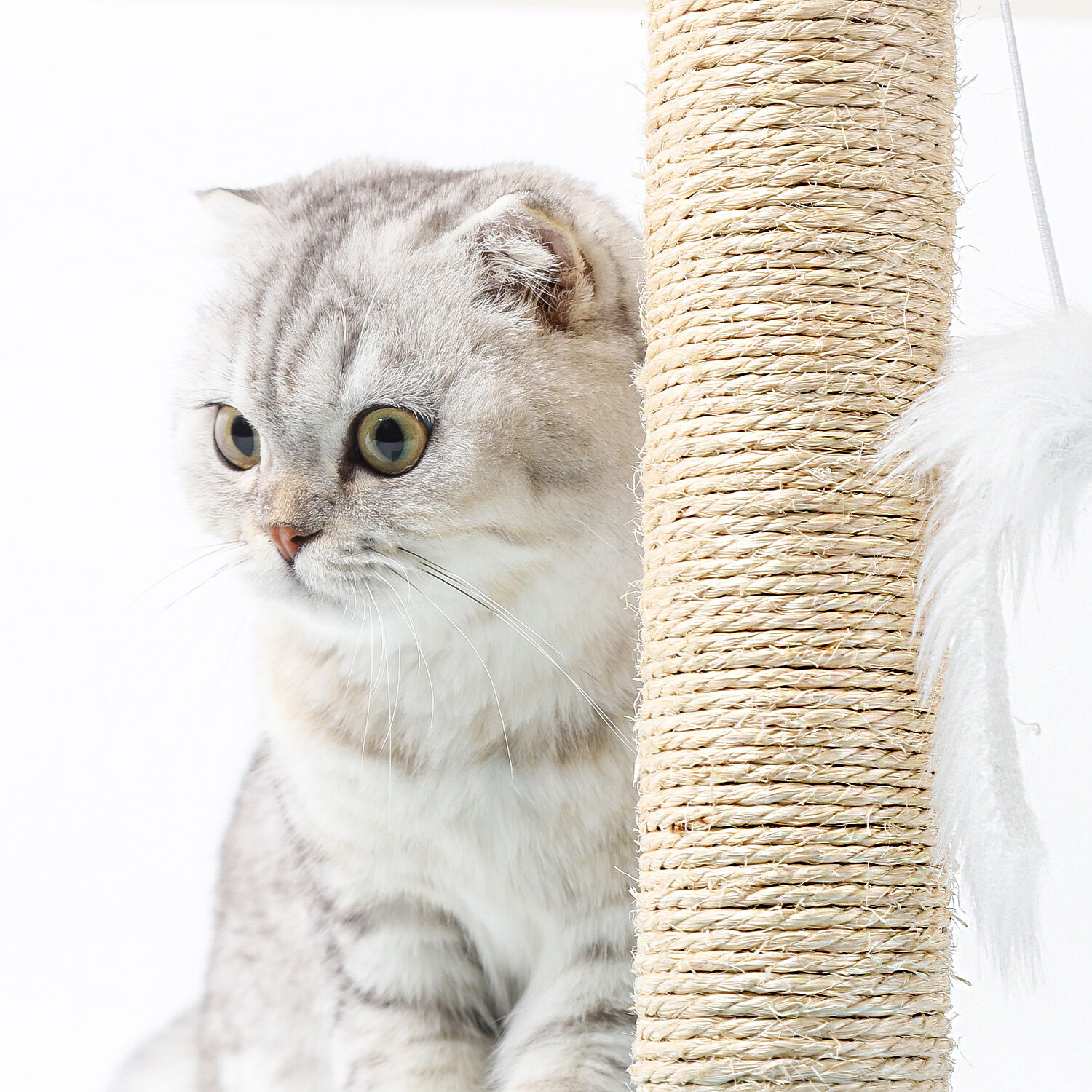Nobleza &ndash; Poste rascador para gatos de sisal con juguete. Peque&ntilde;o, Color Rosa Medidas: 25 * 25 * 35 cm, , large Imagen numero 3