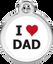 Placa identificativa Acero Inoxidable I love Dad Blanco para perros, , large indicador imagen numero 5