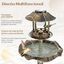 COSTWAY Comedero Pájaros Exterior con 2 Luces LED Solares, Bebedero Pájaros Decorativo con Macetero de Flores, Comedero y Soporte Rellenable, Alimentador para Aves de PP para Jardín (Bronce), , large indicador imagen numero 4