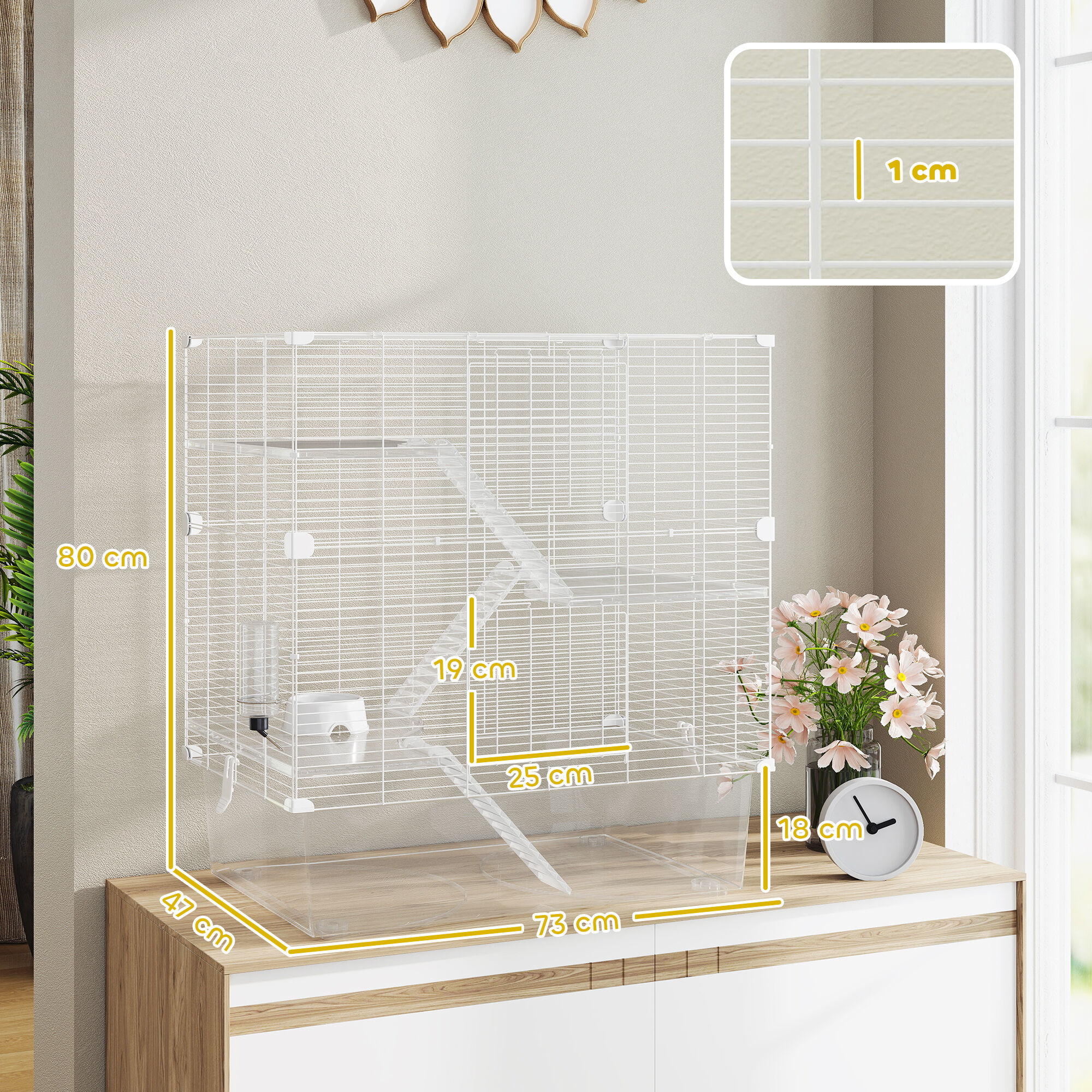 PawHut Jaula Animales Pequeños Blanco thumbnail