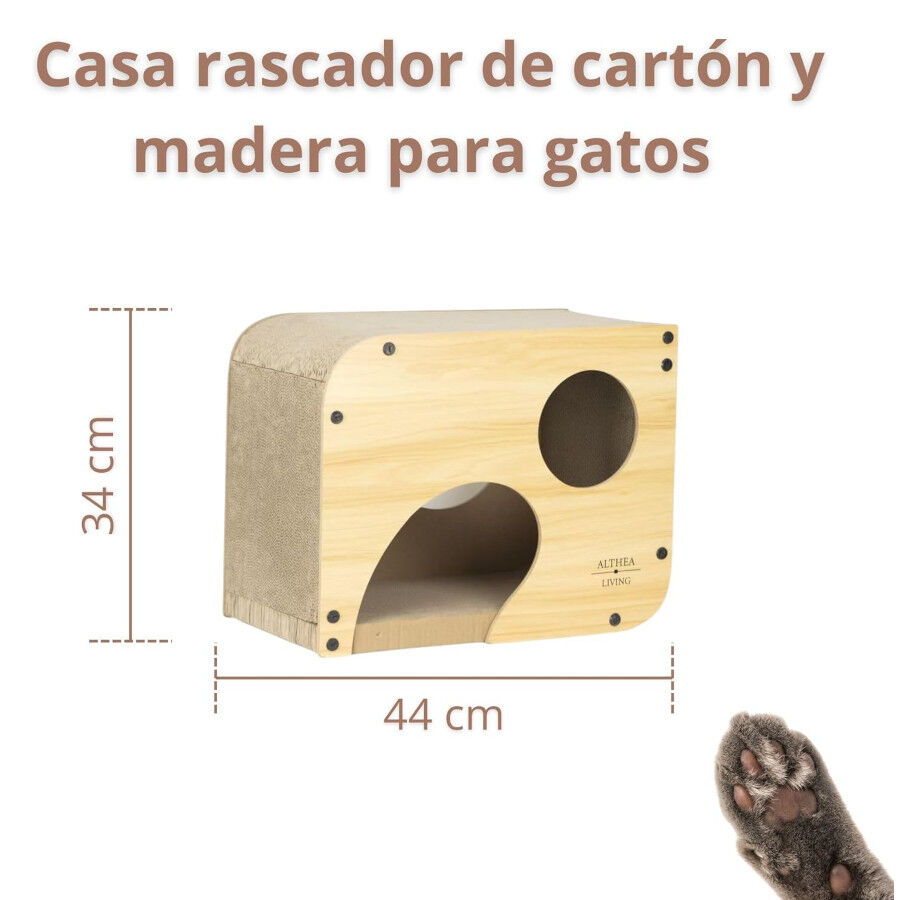 &nbsp;Althea Living - Nido rascador para gatos Carabela, madera y cart&oacute;n corrugado, , large Imagen numero 5