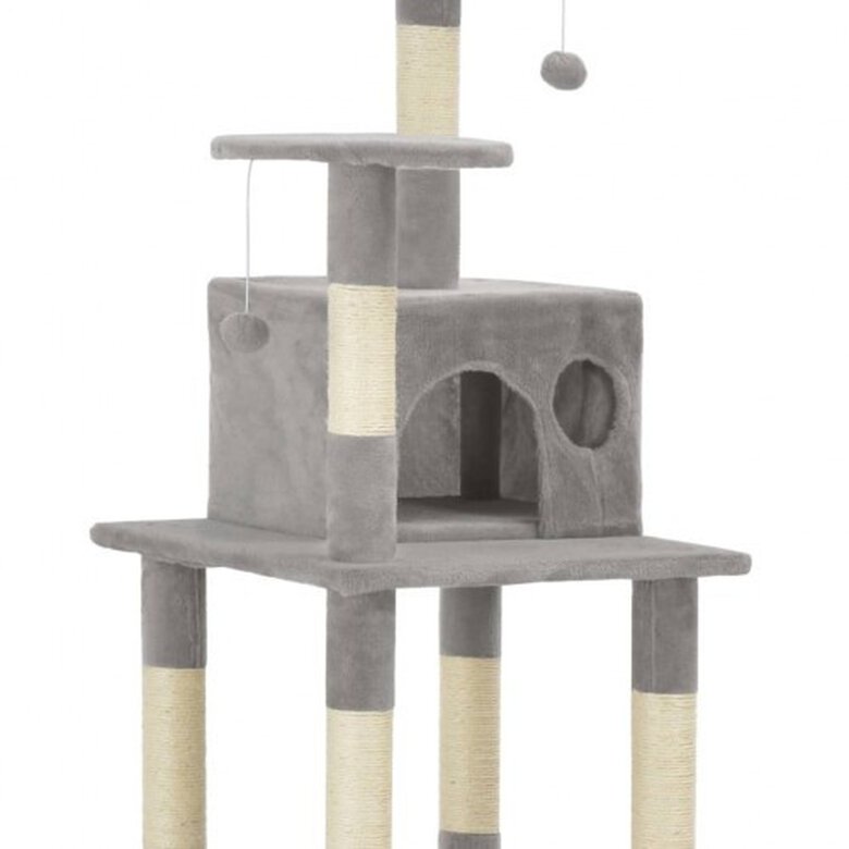 Rascador con poste de sisal para gatos color Gris, , large image number null