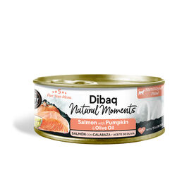 Dibaq Natural Moments 5 Star Esterilizados Salm&oacute;n con Calabaza, 12 latas x 70gr