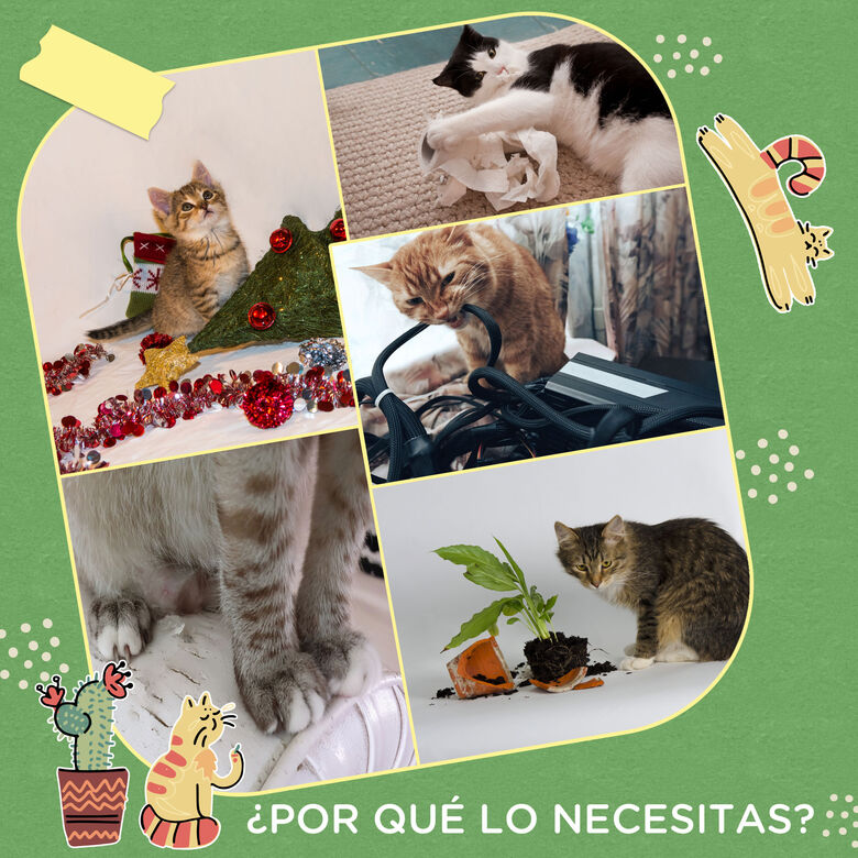 PawHut Árbol Rascador con Torre y Postes de Sisal para gatos grandes thumbnail