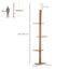 PawHut Árbol para Gatos del Suelo al Techo 43x27x228-260 cm Torre para Gatos con Altura Ajustable 4 Plataformas Espaciosas y Poste de Sisal Marrón, , large indicador imagen numero 3