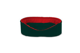 Gauty Cama Oval Tela Impermeable  Verde y rojo para Perros y Gatos 