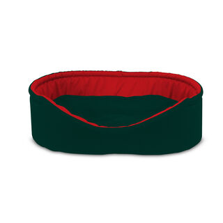 Gauty Cama Oval Tela Impermeable  Verde y rojo para Perros y Gatos 